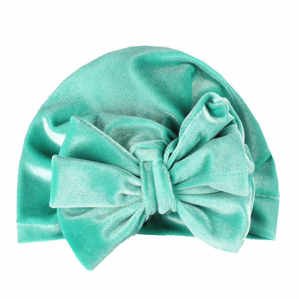 Baby velvet bow hats