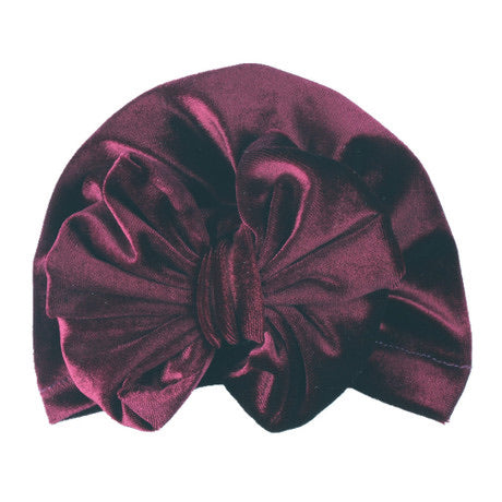 Baby velvet bow hats