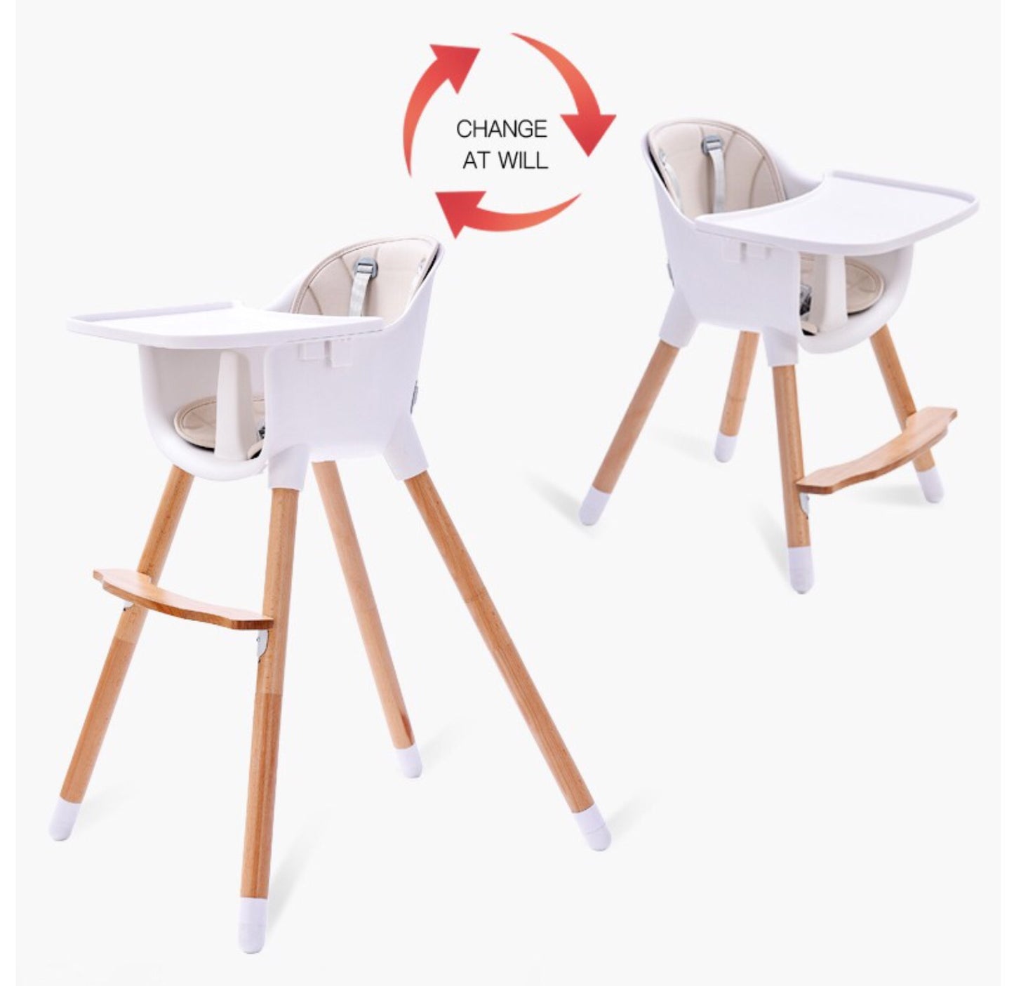 Modern Wooden High Feeding Chair