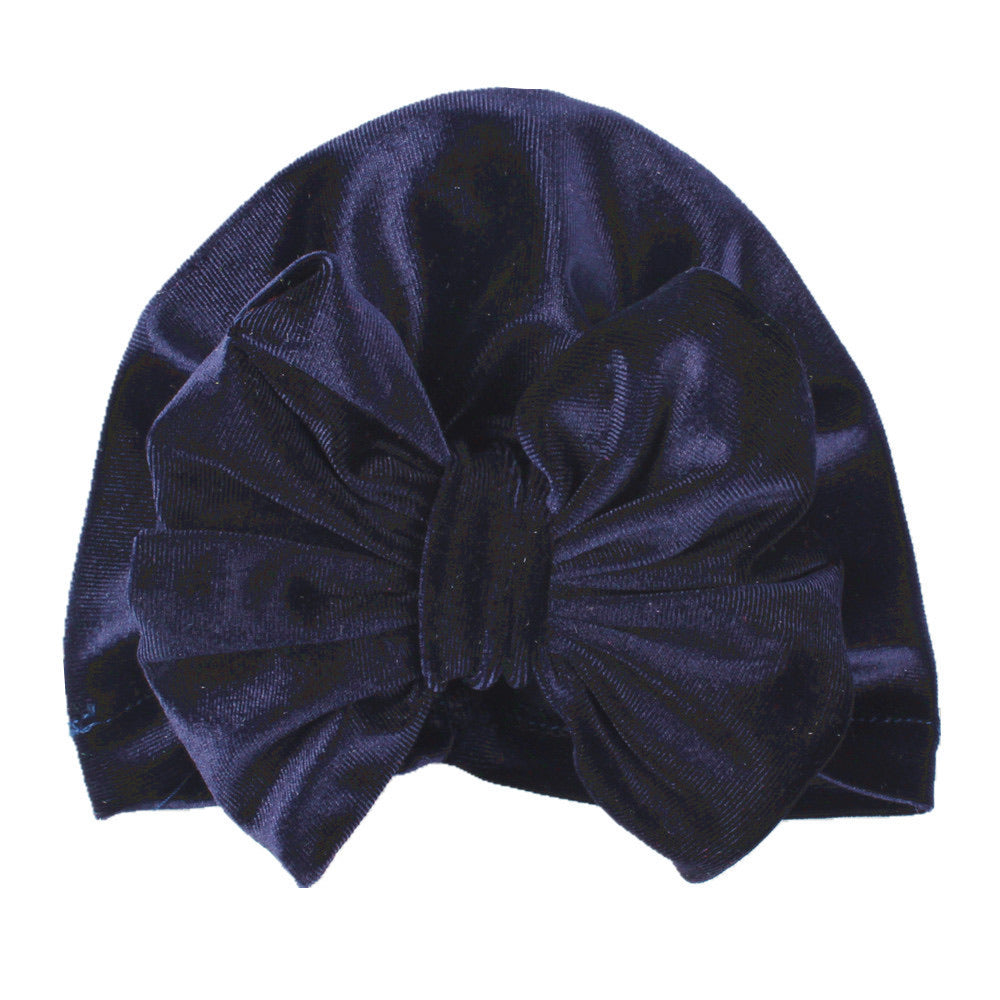 Baby velvet bow hats