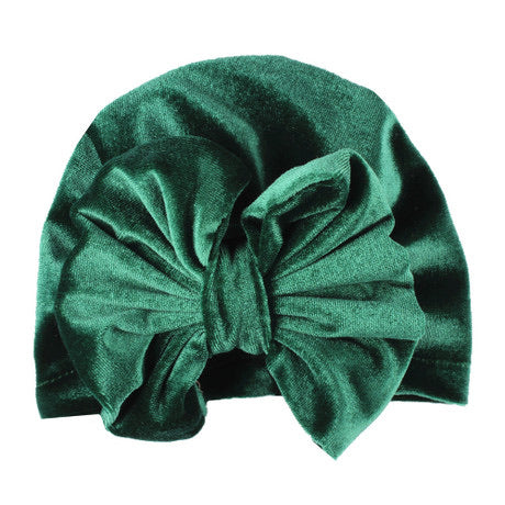 Baby velvet bow hats