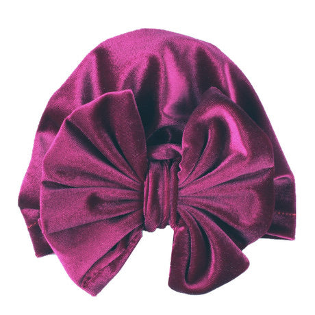Baby velvet bow hats